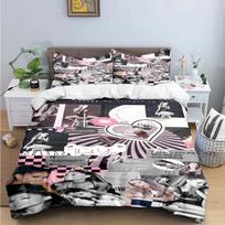 2026 Fashion Pop Singer A-Ariana G-Grande Print Bedding Sets Bed Supplies Set Duvet Cover Bed Comforter Set Bedding Set Luxury G 135x200cm gray