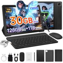 Android 15 Tablet, 10.1 Inch, 30GB RAM+128GB ROM, Keyboard Mouse Set, WiFi 6, 6200mAh tablet+keyboard juoda