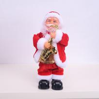 Kalėdinė dovana Elektrinis Kalėdų Senelis Gitara Muzikinis Papuošalas Su Saksofonu Ir Būgnais Šventinei Dekoruacijai Saxophone red
