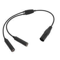 Aviation Headset Adapter Professional GA Dual Plug to for Airbus 5 Pin XLR Headphone Adapter for Most of Aviation Headsets