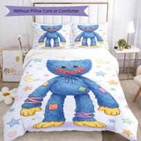 3pcs Huggy Wuggy Bedding Set Duvet Cover Closure Includes 1 Duvet Cover & 2 Pillowcases, Soft and Comfortable for All Seasons. 140cmx200cm