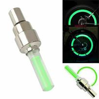 Car LED Light Wheel Valve Cap Bike Tyre Valves Stem Dust Cover  Motorcycle Wheel Stem Lamp Replacement žalia