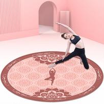 Neslystanti apvali fitneso kilimėlis: Triukšmą mažinantis, smūgius sugeriantis šokinėjimo, aerobikos ir jogos kilimėlis. 100 cm Diameter (Upgraded Silicone Base) white
