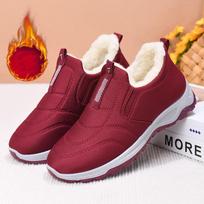 Women's Snow Boots Fur Warm Winter Anti Slip Ankle Outdoor Hiking Shoes Men 36 raudona