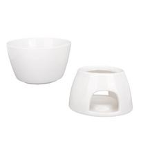 Chocolate Fondue Pot Set 300ML Non Slip Base Ceramic Cheese Butter Fondue Maker Set for Home white
