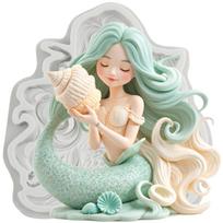 Mermaid Silicone Molds Mermaid Fondant Mold Cake Decorating Tools Cupcake Topper Candy Chocolate Gumpaste Mold pilka spalva