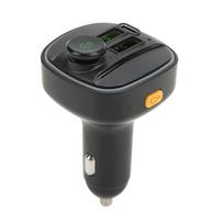 Belaidis Bluetooth FM siųstuvas MP3 garso grotuvas Dvigubas USB Type-C įkroviklis Laisvų rankų įrangos skambutis 7 spalvų apšvietimas Automobiliui gray