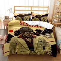 „Scarface“ patalynės komplektas miegamajam, minkštos, modernios lovatiesės, „Comefortable Kids“ antklodės užvalkalas ir pagalvės užvalkalas 150*200cm 3pcs