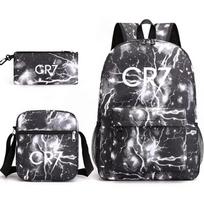 C. Ronaldo studentiška kuprinė + maža rankinė per petį + pieštukinė - trijų dalių kuprinė School bag 3-piece set