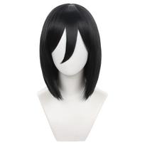 Sizuuenn Attack on Titan Mikasa Ackerman Cosplay Perukas, Puikiai tinkantis mokyklos kultūriniams renginiams ir fotosesijoms, Atsparus karščiui, Tinklelis, Renginiams, Šventėms, black