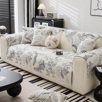 Luxury Embroidery Chenille Sofa Cushion Non-Slip Seat Cover Four Seasons Universal Backrest Towel JUEoth Liner 70*70cm white