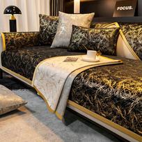 Luxury Leather Sofa Cushion Cover Non Slip Universal Four Seasons Affordable High End Seat Protector 70*70cm brown