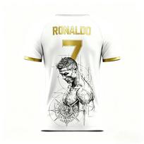 Ronaldo vasariniai 3D spausdinti šeimos sportiniai drabužiai, futbolo marškinėliai yra laisvo kirpimo ir patogūs, tinkami kasdieniam dėvėjimui. M raudona
