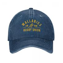 He Wallabies Logo Rugby RISE Baseball Cap Trucker Hat Ball Cap Sports Cap Hip Hop Unisex Caps Womens gray