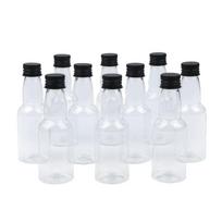 Nepralaidūs mini alkoholio buteliukai 10 vnt. 50 ml plastikiniai nešiojami sulčių gėrimų indai stovyklavimui, kokteilių gaminimui A1