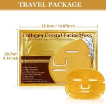 Deoxys 24K Gold Bio Collagen Face Mask Crystal Gold Powder Gel Facial Masks Anti Ageing Hydrating Moisturizing Brightening Skincare for All Skin T yellow