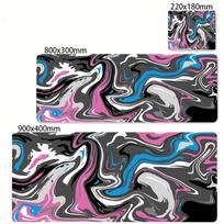900x400 Cute Large Gaming Mouse Pad XXL Computer Gamer Keyboard Mouse Mat Strata Liquid Extend Mousepad Black and White Desk Mat 30x80cm