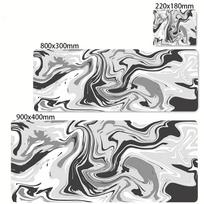 900x400 Cute Large Gaming Mouse Pad XXL Computer Gamer Keyboard Mouse Mat Strata Liquid Extend Mousepad Black and White Desk Mat 40x90cm