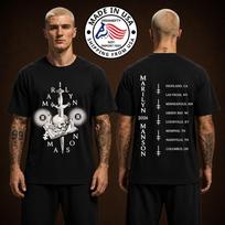 Marilyn Tour 2026 Sword and Skull Fan Gifts Unisex T Shirt XXXL brown