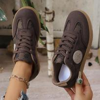 Women Sneakers Fashion Lace Up Sports Shoes Woman  Lightweight Comfortable Sneakers Women Casual Breathable Plus Size Sneakers 39 gray