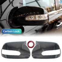 For Mercedes Benz W164 ML Class 2005-2009 Mirror Covers Left Right Side Rearview Mirror Cover Cap  Auto Accessories Carbon fiber pattern