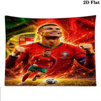 Cristiano Ronaldo Wall Tapestry Aesthetic Wall Hanging Printed Fabric Blanket Decorative Tapestries for Bedroom Living Room Home Decor 100cm x 150cm red