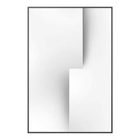 solid Wood Frame Modern Nordic Black White Geometric Space Wall Art Canvas Painting Poster Print Abstract Line Picture for Living Room Home Decor 40*50cm(with frame)
