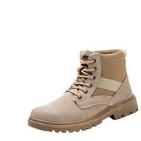 Labor Insurance Shoes Are Comfortable, Smash-proof and Puncture-proof Steel Bag Head Work Shoes, High-top Non-slip and Wear-resistant Safety Shoes 40 beige