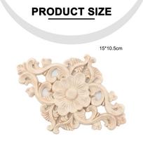 Wood Carving European Carving Furniture Decoration 15*10.5cm beige