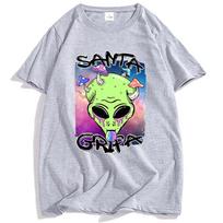 SG ALIEN T-shirt LA SANTA GRIFA Tshirts Cotton Short Sleeve Male T Shirt Streetwear Unisex Funny Graphic Printing Tees Men Women 4XL gray