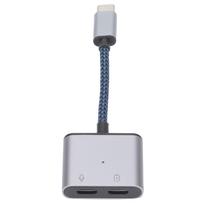 2 in 1 Type C to Type C Audio Adapter Type C to AUX Jack with USB C PD 60W Fast Charging Adapter Bleu mėlyna