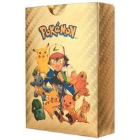 55 vnt. Pokemon auksinės folijos kortelės Anime animacinis filmas Pokemon Angliška versija TCG kortelė gerbėjų kolekcijai auksas