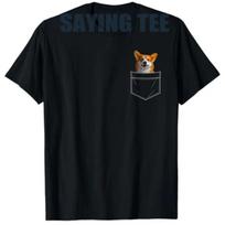 Cute Corgi Art for Men Women Dog Cardigan Welsh Corgi T-Shirt Pocket Dog Y2k Deign Graphic Outfit Short Sleeve Blouses Novelty XXXXXL juoda