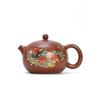 240ml Luxury Yixing Purple Clay Teapots Handmade Colour Enamels Xishi Pot Raw Ore Zhu Mud Kettle Zisha Tea Set Teaware Craft brown