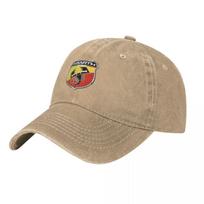 Abarth C Cool Print Baseball Caps Snapback Denim Hats Outdoor Adjustable Casquette Hip Hop Baseball Cowboy Hat for Unisex Women One Size beige