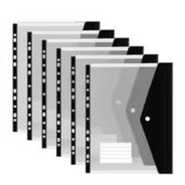 A4 Size 11 Holes Binder Pocket PP Document Bag Snap Button Organizer For Office Files And Data Storage juoda