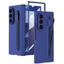 For Samsung Galaxy Z Fold 7 Case Hard Business With Middle hinge Pen Protective Back Cover Case For Samsung Z Fold7 Phone Shell Galaxy Z Fold7 mėlyna