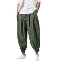 Fashion Harem Pants Men Hiphop Baggy Wide Leg Pants Streetwear Oversized Casual Sweatpants Harajuku Japanese Trousers Male XXXXXL žalia