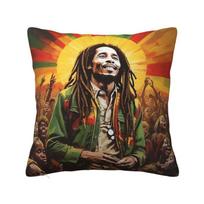 Jamaika Reggae Rock Bob Marley Pagalvės užvalkalai xcm Velveto Mesti pagalvės užvalkalas Sofos Kėdės Kvadratinis pagalvės užvalkalas Miegamojo dekoracija 30x30cm 12x12in yellow