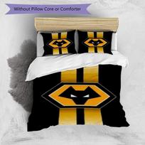 Wolves Team Emblem Printed Pattern Duvet Cover Set – includes 1 duvet cover and 2 matching pillowcases Bedroom decor Christmas gifts 135cm*200cm