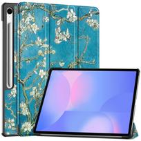 For Samsung Tab S10 FE Plus Case Magnetic Tri-Folding PU Leather Stand Cover For Galaxy tab s10 fe plus Case sm-x620 13.1 Tablet S10FE Plus 13.1 inch blue