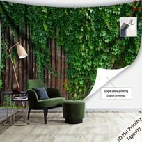 1Pc Green Plant Wood Tapestry Wall Hanging, Decorative Fabric Poster for Bedroom, Living Room, Dorm & Home Decor 95x73cm black