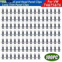 100PC For VW Transporter T4 T5 T6 Longer Long Trim Panel Clips Grey Carpet Lining Plastic Retainer Rivets Auto Bumper Fasteners kaip parodyta spalva