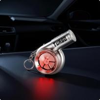 Keychain with Rotating Impeller Lightup Fan Realistic Silv Turbo Keychain black