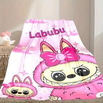 1pc Easy-Care LABUBU Blanket, Perfect for Couch, Bed, Home, Travel & More, Warm & Durable Printed Blanket 130cmx150cm