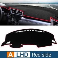 For Honda Civic 10th 2016 2017 2018 2019 2020 Car Dashboard Mat Sun Shade Instrument Desk Non-slip Cover Accessories A Red Side LHD white