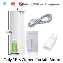 Tuya Battery Electric Curtain Motor Wired Free ZigBee Automatic Motorized Curtain Timing Smartlife App Remote for Google Home UK Power