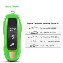 For Porsche Panamera Spyder Carrera Macan Boxster Cayman Cayenne 911 970 981 991 Smart Remote Key Case Fob Covers Bag Key Shell A-Lizard Green black