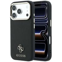 Guess Saffiano Small 4G & Classic Logo MagSafe dėklas, skirtas iPhone 18 Pro / 17 Pro, juodas