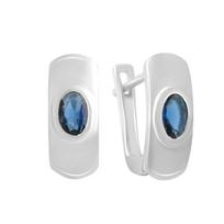 Sidabriniai auskarai su nano safyru 0.608ct (2140740) mėlyna